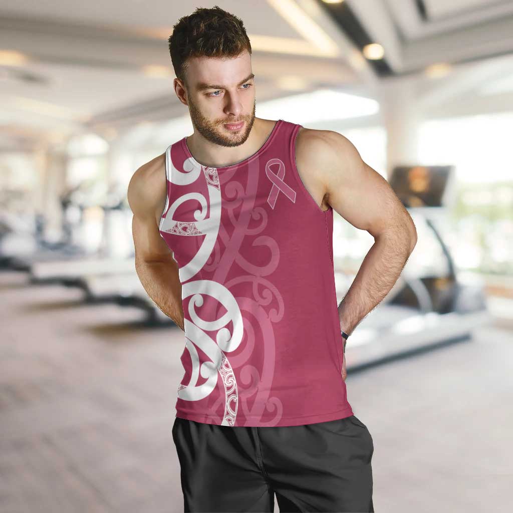 Breast Cancer Awareness Maori Men Tank Top Koru Kowhaiwhai - Vibe Hoodie
