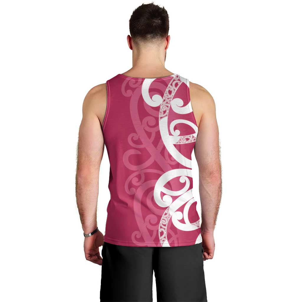 Breast Cancer Awareness Maori Men Tank Top Koru Kowhaiwhai - Vibe Hoodie