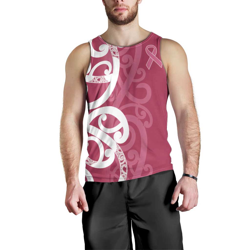 Breast Cancer Awareness Maori Men Tank Top Koru Kowhaiwhai - Vibe Hoodie
