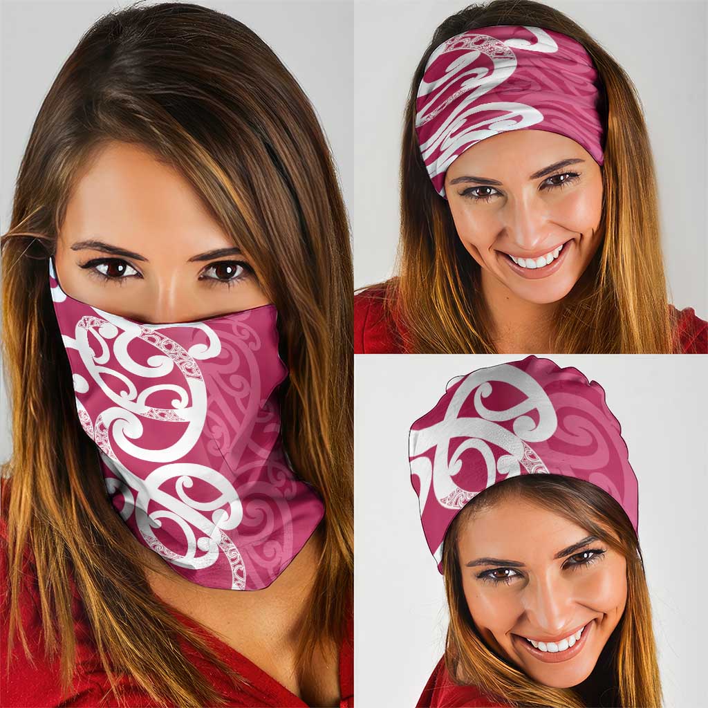 Breast Cancer Awareness Maori Neck Gaiter Koru Kowhaiwhai - Vibe Hoodie