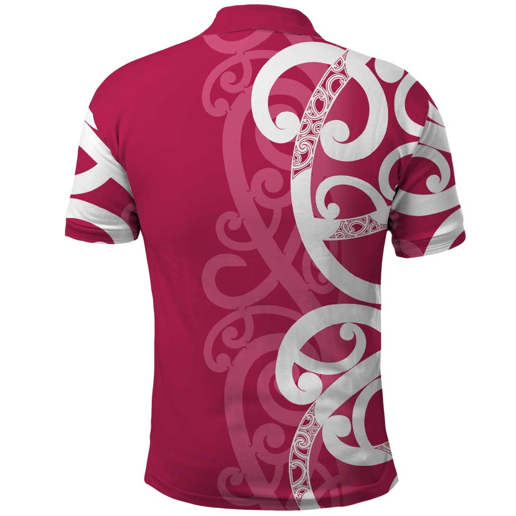 Breast Cancer Awareness Maori Polo Shirt Koru Kowhaiwhai - Vibe Hoodie