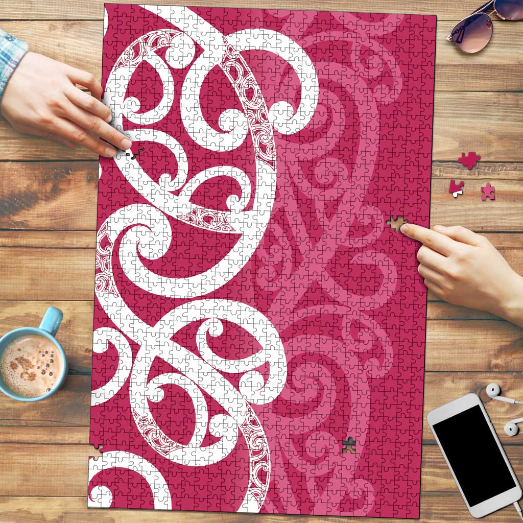 Breast Cancer Awareness Maori Puzzle Koru Kowhaiwhai - Vibe Hoodie