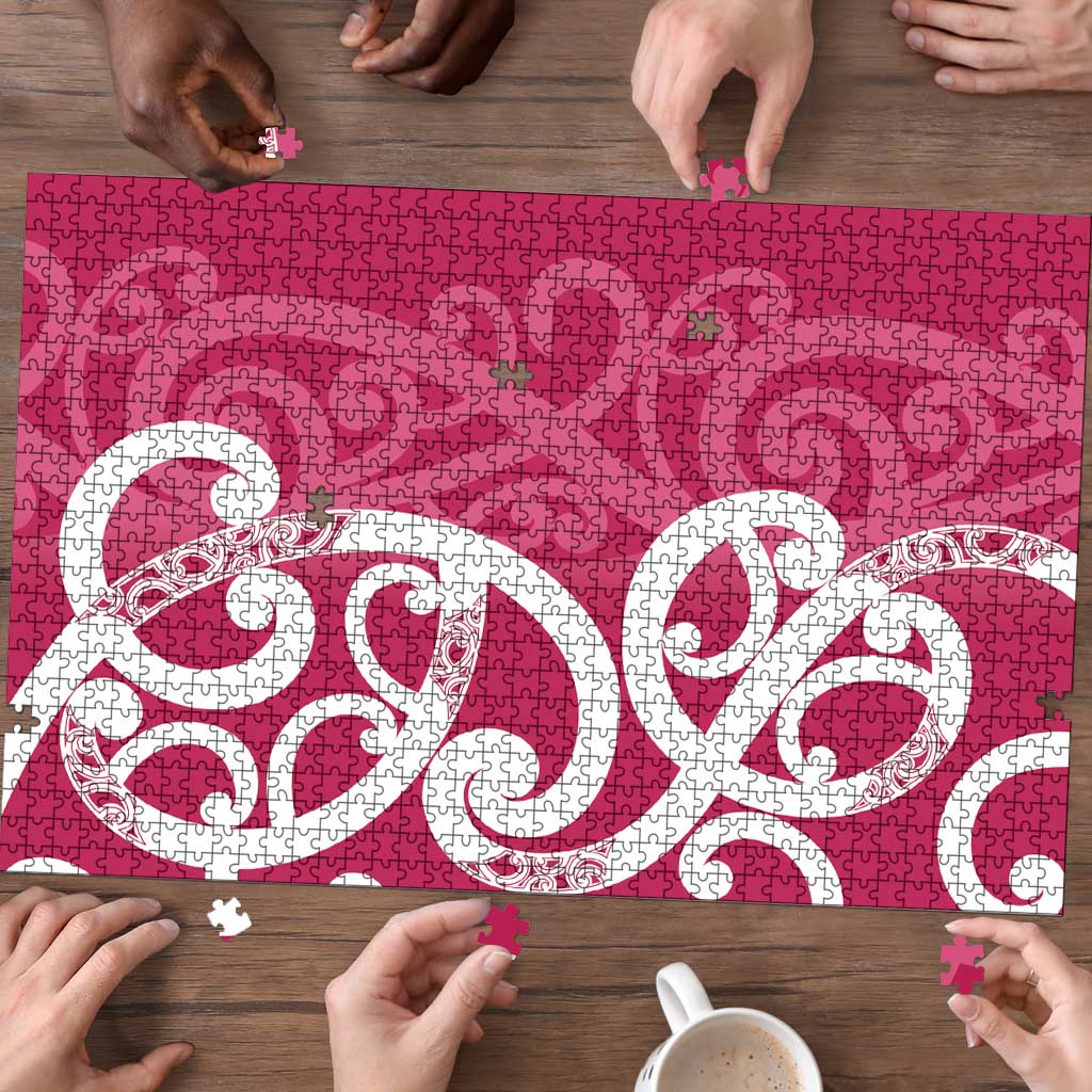 Breast Cancer Awareness Maori Puzzle Koru Kowhaiwhai - Vibe Hoodie