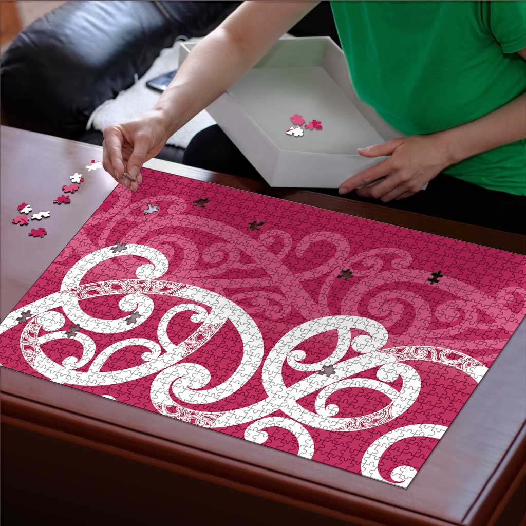 Breast Cancer Awareness Maori Puzzle Koru Kowhaiwhai - Vibe Hoodie