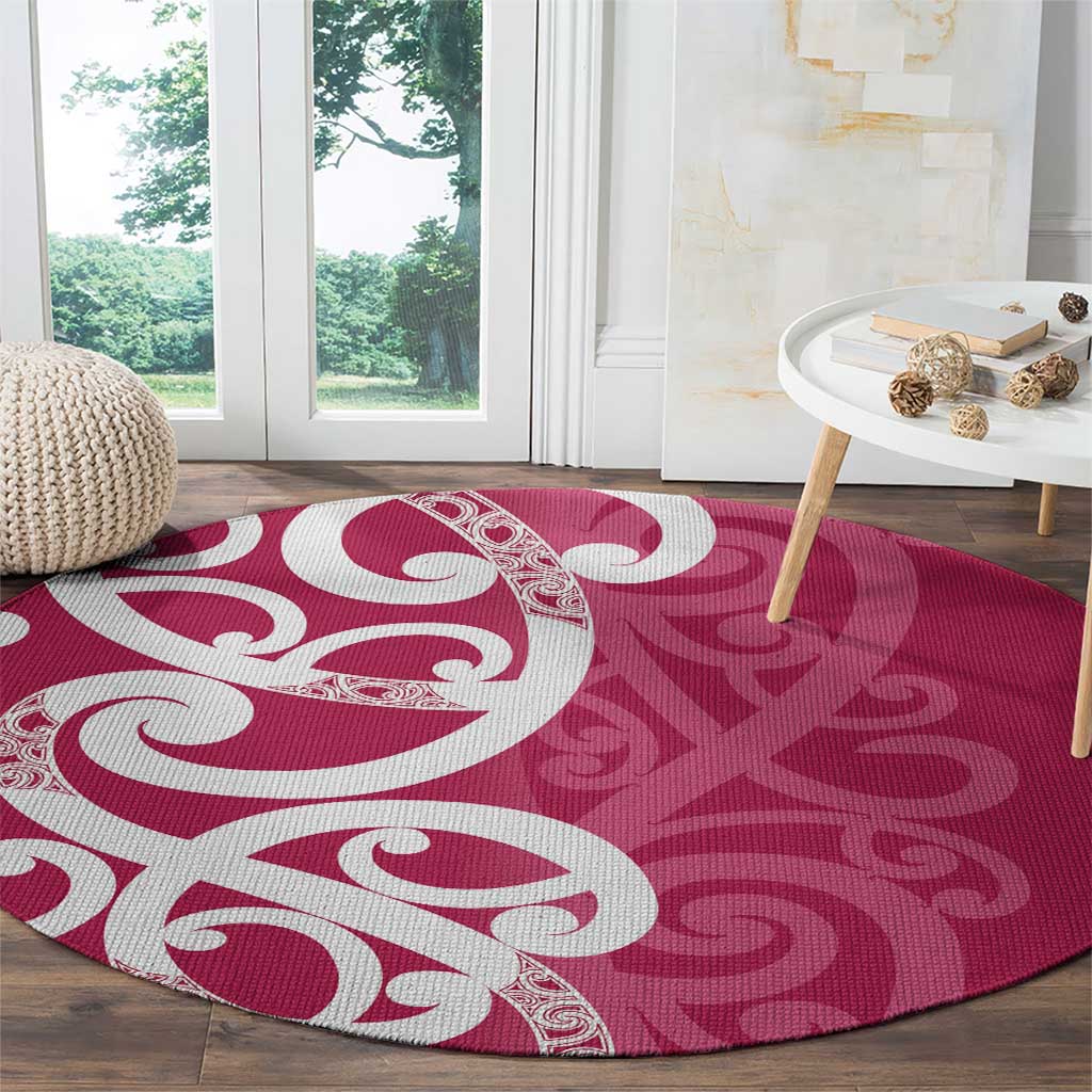 Breast Cancer Awareness Maori Round Carpet Koru Kowhaiwhai - Vibe Hoodie