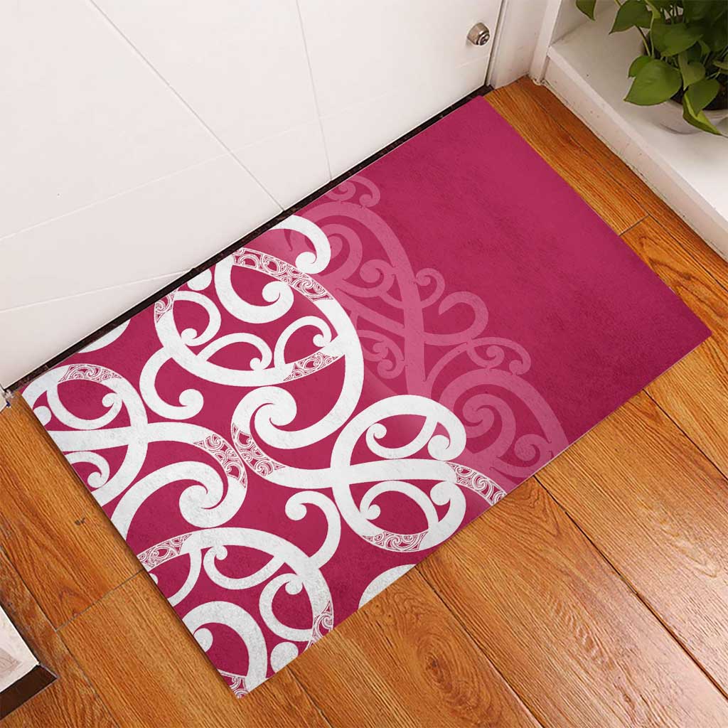 Breast Cancer Awareness Maori Rubber Doormat Koru Kowhaiwhai - Vibe Hoodie