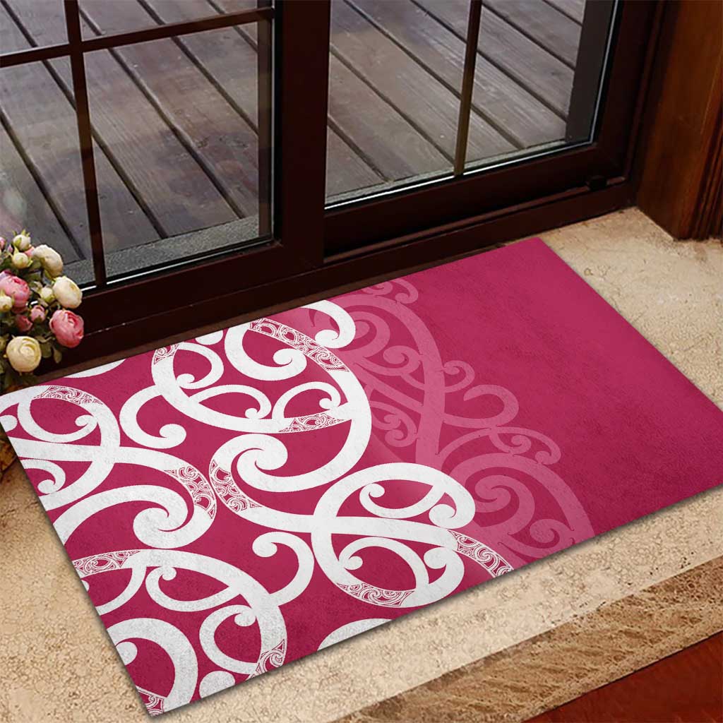 Breast Cancer Awareness Maori Rubber Doormat Koru Kowhaiwhai - Vibe Hoodie