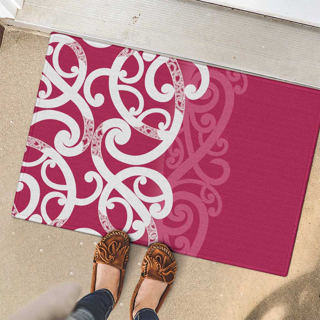 Breast Cancer Awareness Maori Rubber Doormat Koru Kowhaiwhai - Vibe Hoodie