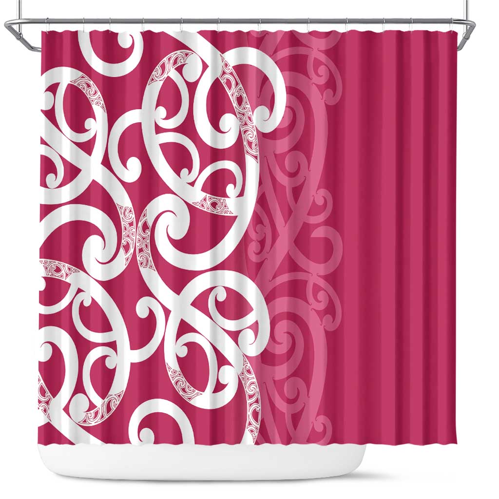 Breast Cancer Awareness Maori Shower Curtain Koru Kowhaiwhai - Vibe Hoodie