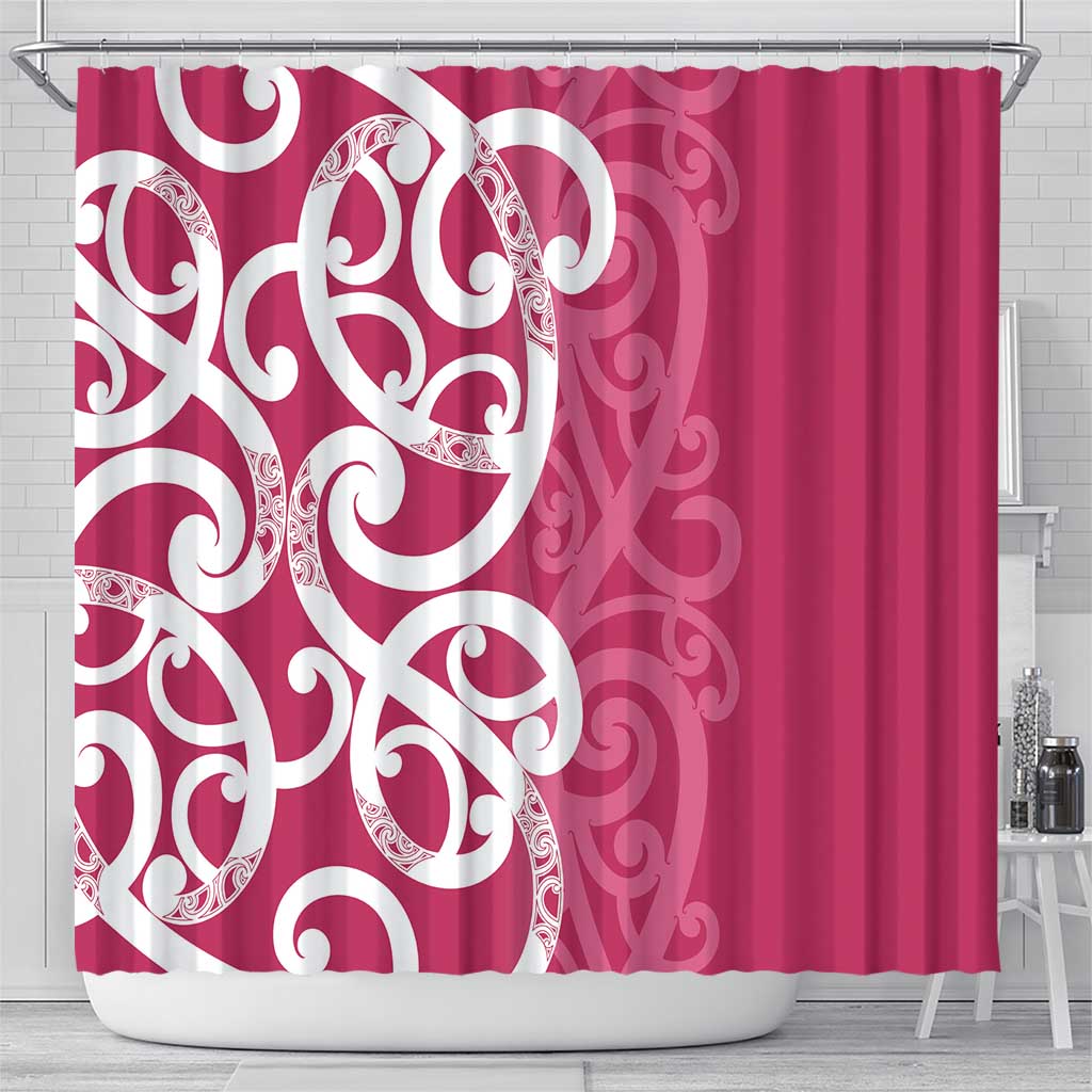 Breast Cancer Awareness Maori Shower Curtain Koru Kowhaiwhai - Vibe Hoodie