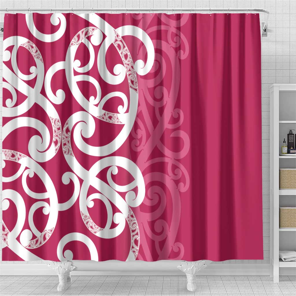 Breast Cancer Awareness Maori Shower Curtain Koru Kowhaiwhai - Vibe Hoodie