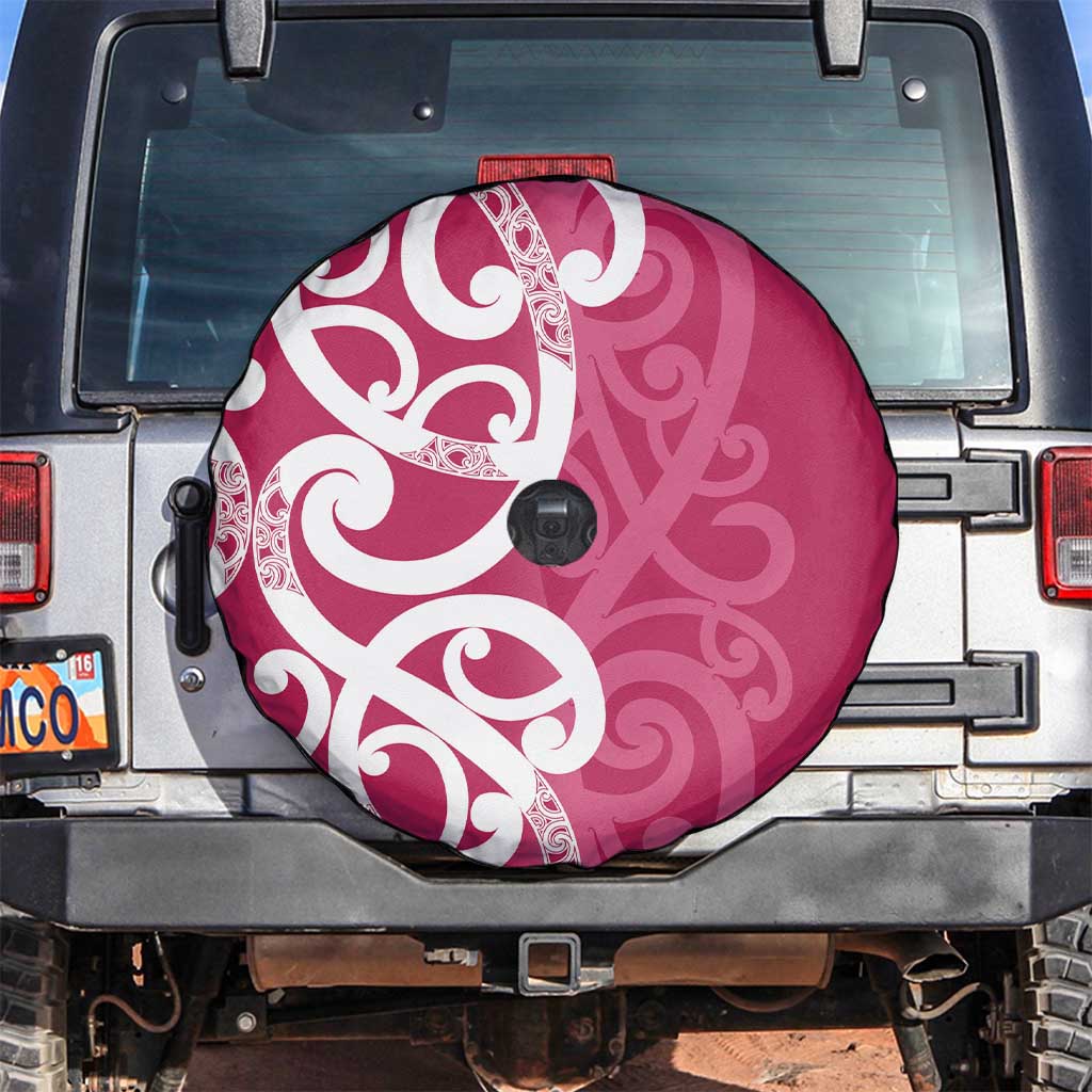 Breast Cancer Awareness Maori Spare Tire Cover Koru Kowhaiwhai - Vibe Hoodie