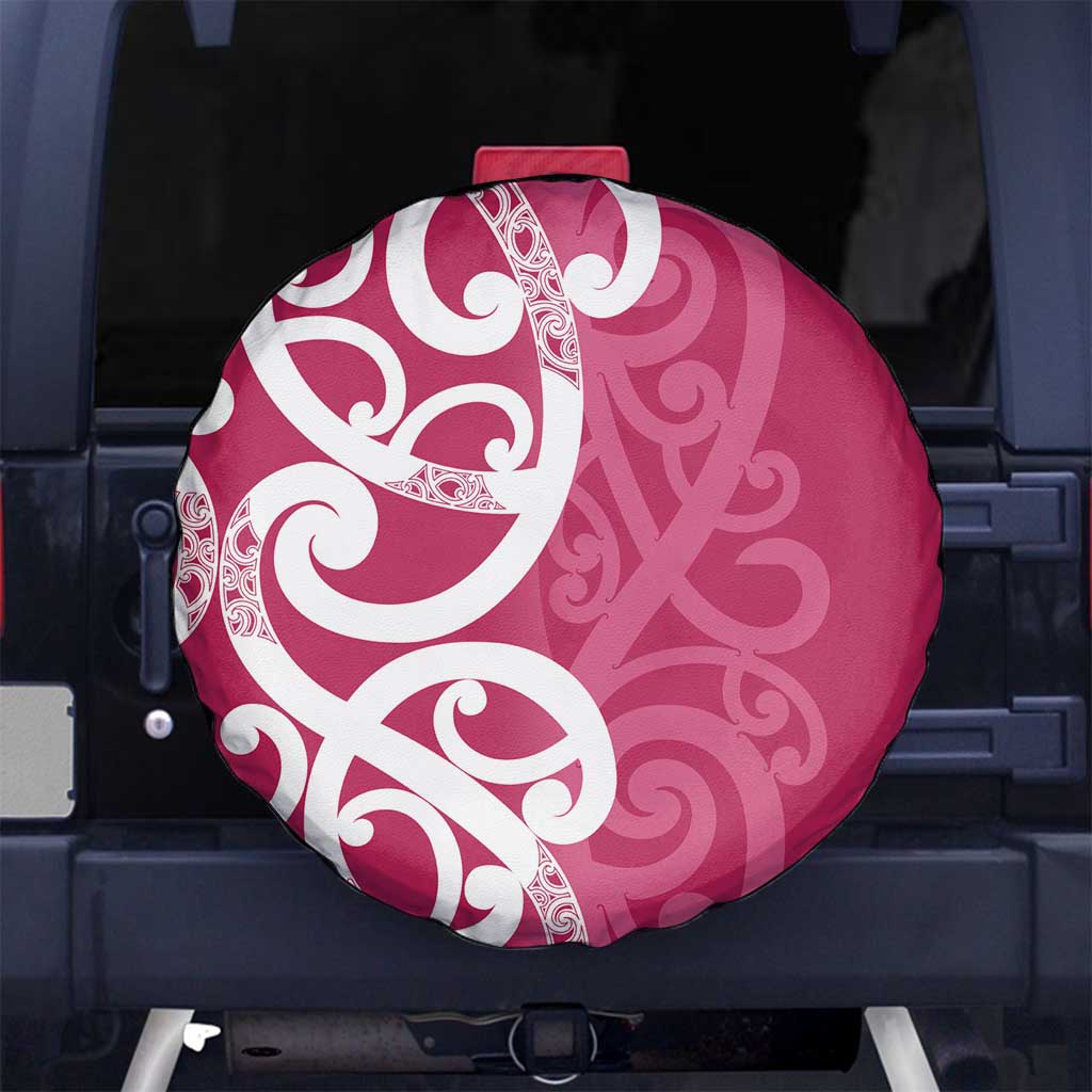 Breast Cancer Awareness Maori Spare Tire Cover Koru Kowhaiwhai - Vibe Hoodie