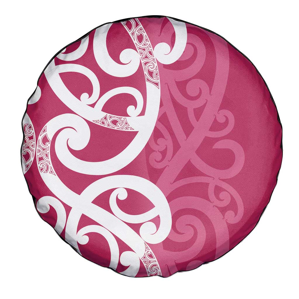 Breast Cancer Awareness Maori Spare Tire Cover Koru Kowhaiwhai - Vibe Hoodie
