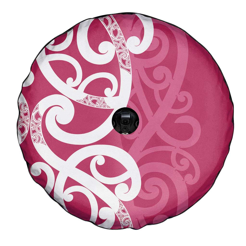 Breast Cancer Awareness Maori Spare Tire Cover Koru Kowhaiwhai - Vibe Hoodie