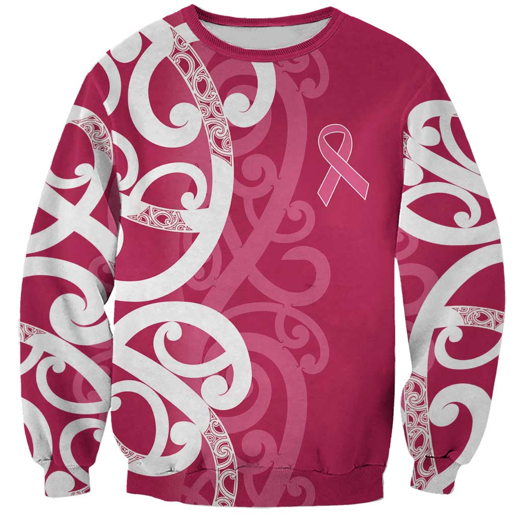 Breast Cancer Awareness Maori Sweatshirt Koru Kowhaiwhai - Vibe Hoodie