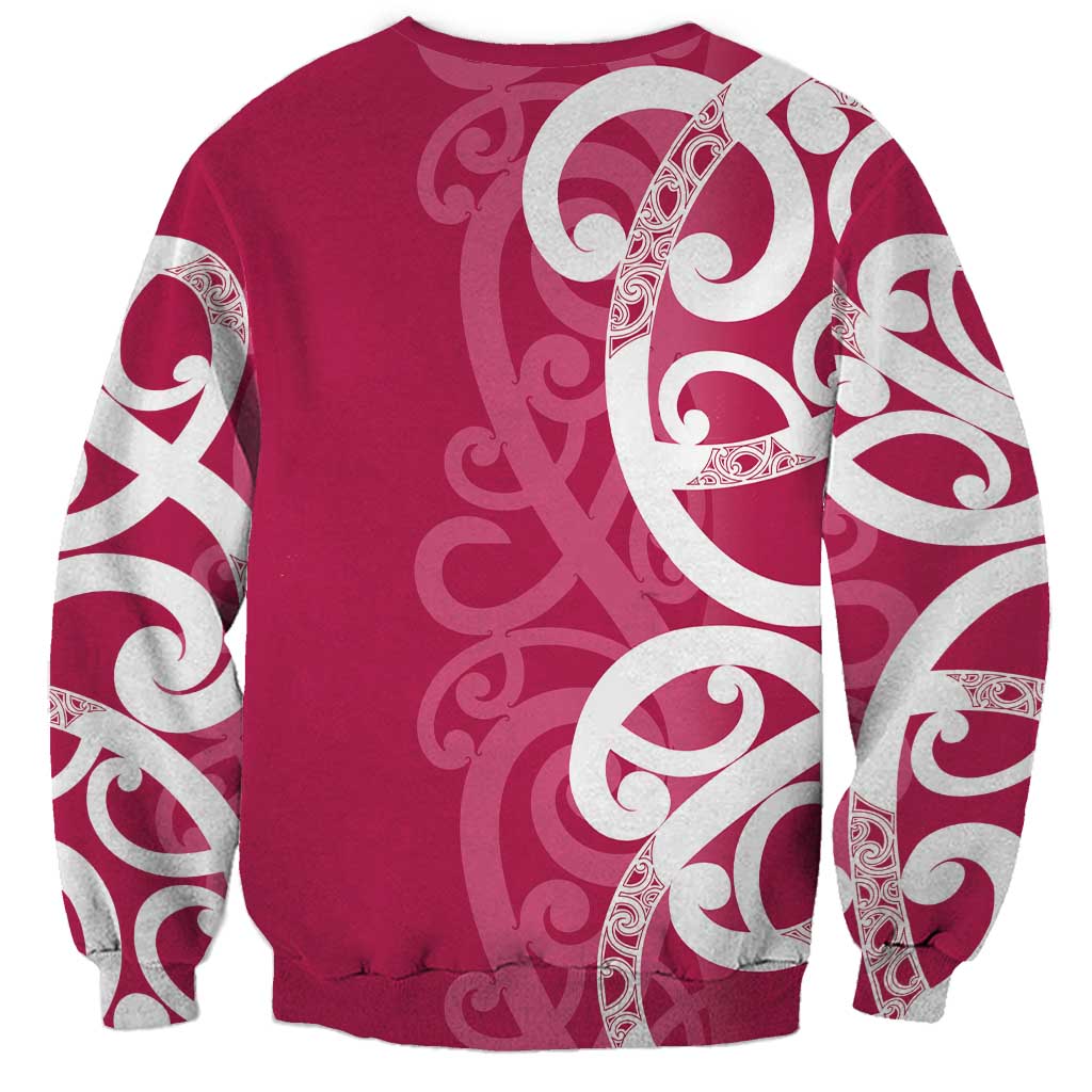 Breast Cancer Awareness Maori Sweatshirt Koru Kowhaiwhai - Vibe Hoodie