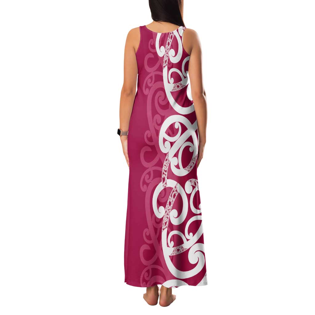 Breast Cancer Awareness Maori Tank Maxi Dress Koru Kowhaiwhai - Vibe Hoodie