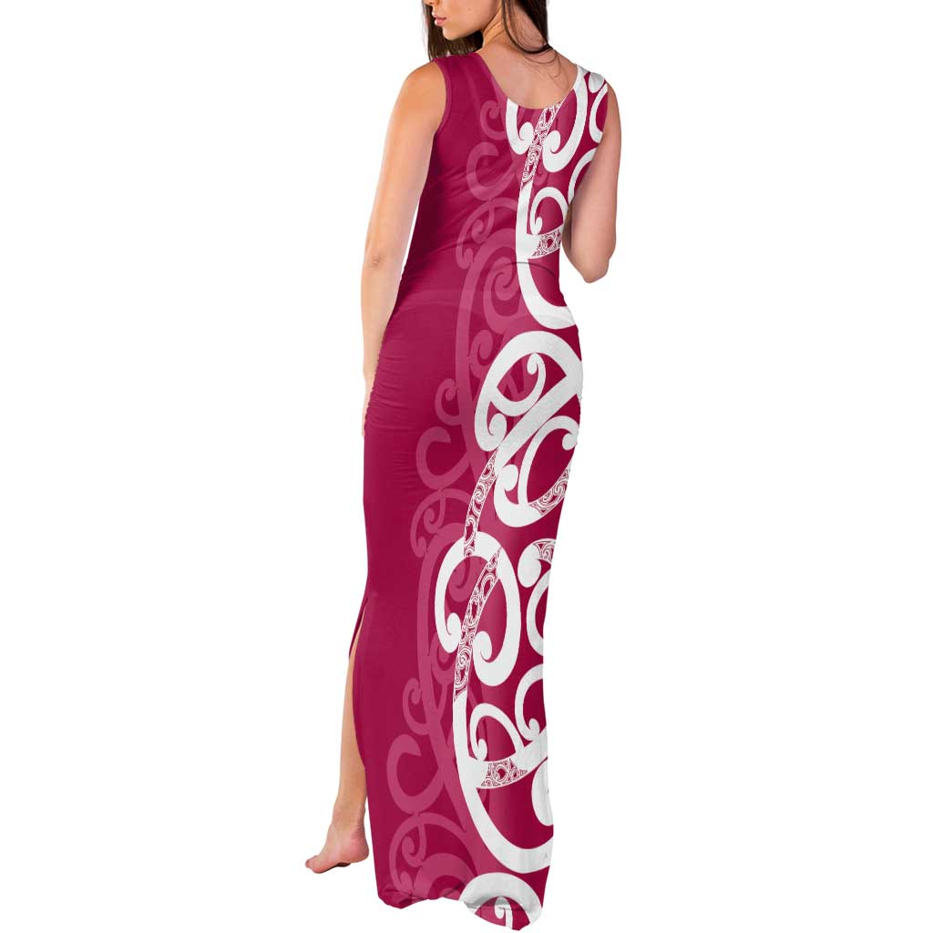 Breast Cancer Awareness Maori Tank Maxi Dress Koru Kowhaiwhai - Vibe Hoodie