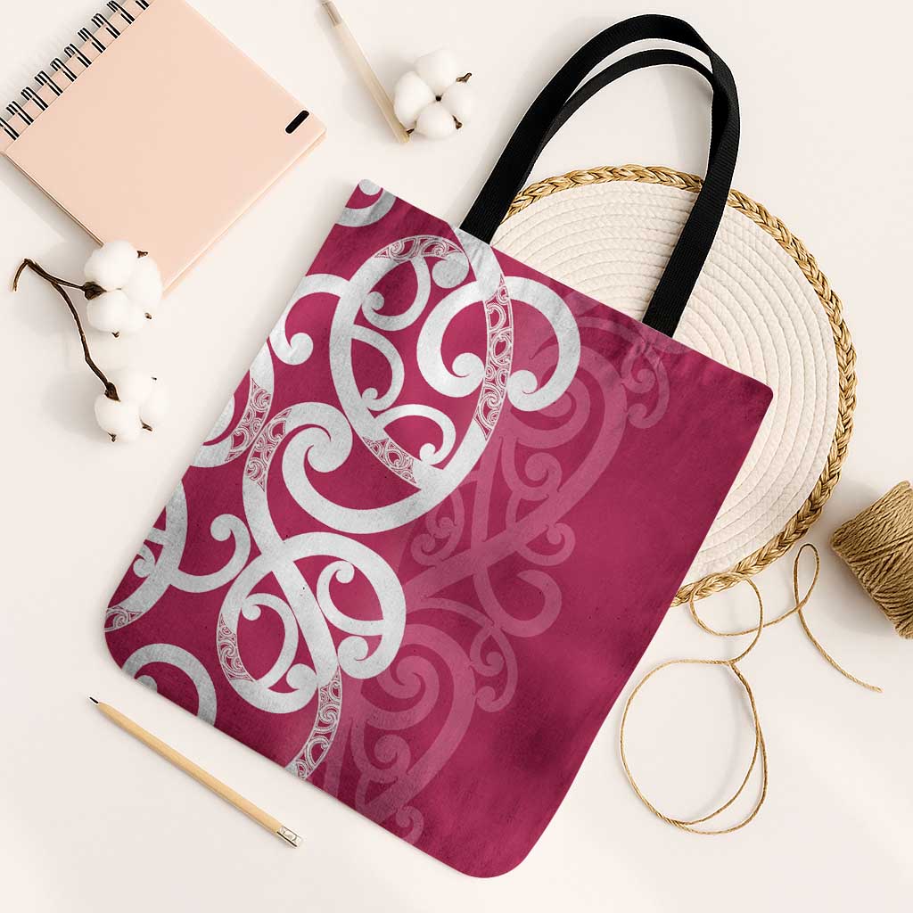 Breast Cancer Awareness Maori Tote Bag Koru Kowhaiwhai - Vibe Hoodie