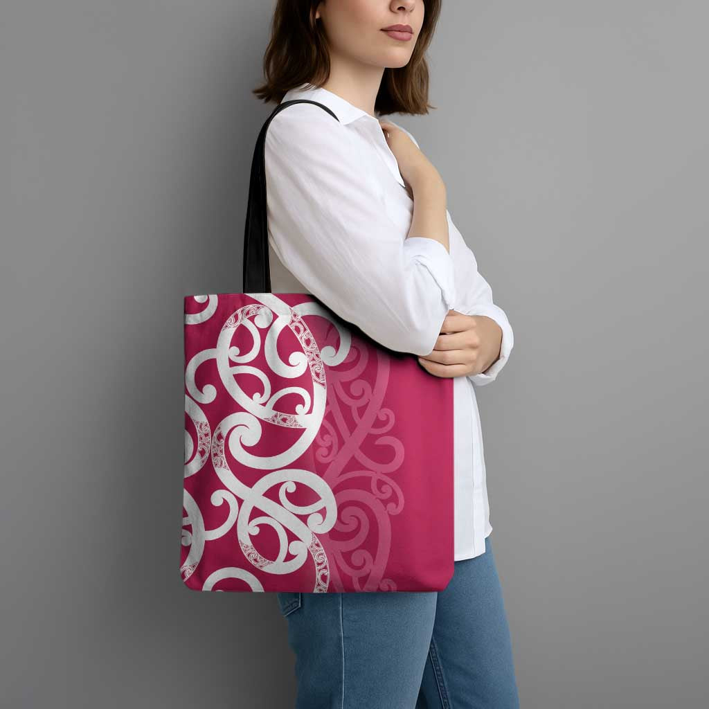 Breast Cancer Awareness Maori Tote Bag Koru Kowhaiwhai - Vibe Hoodie