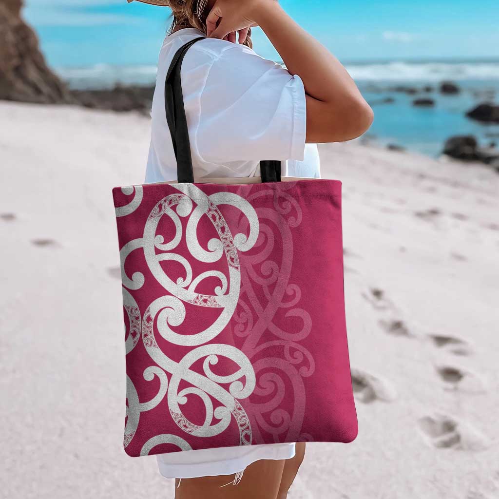 Breast Cancer Awareness Maori Tote Bag Koru Kowhaiwhai - Vibe Hoodie