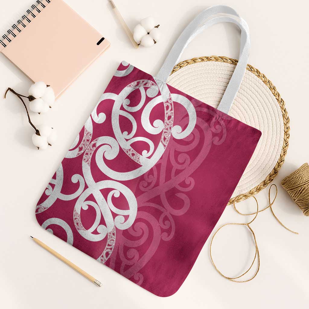 Breast Cancer Awareness Maori Tote Bag Koru Kowhaiwhai - Vibe Hoodie