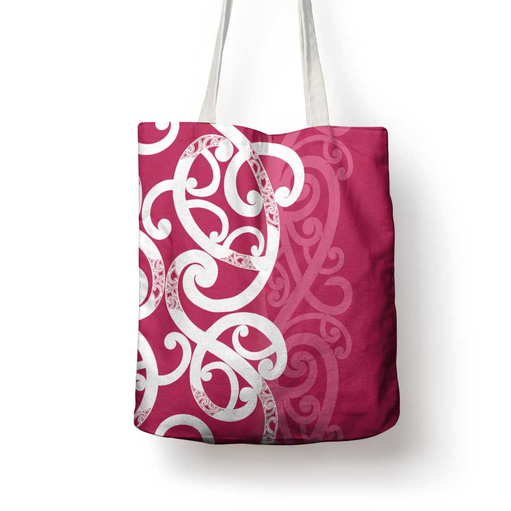 Breast Cancer Awareness Maori Tote Bag Koru Kowhaiwhai - Vibe Hoodie