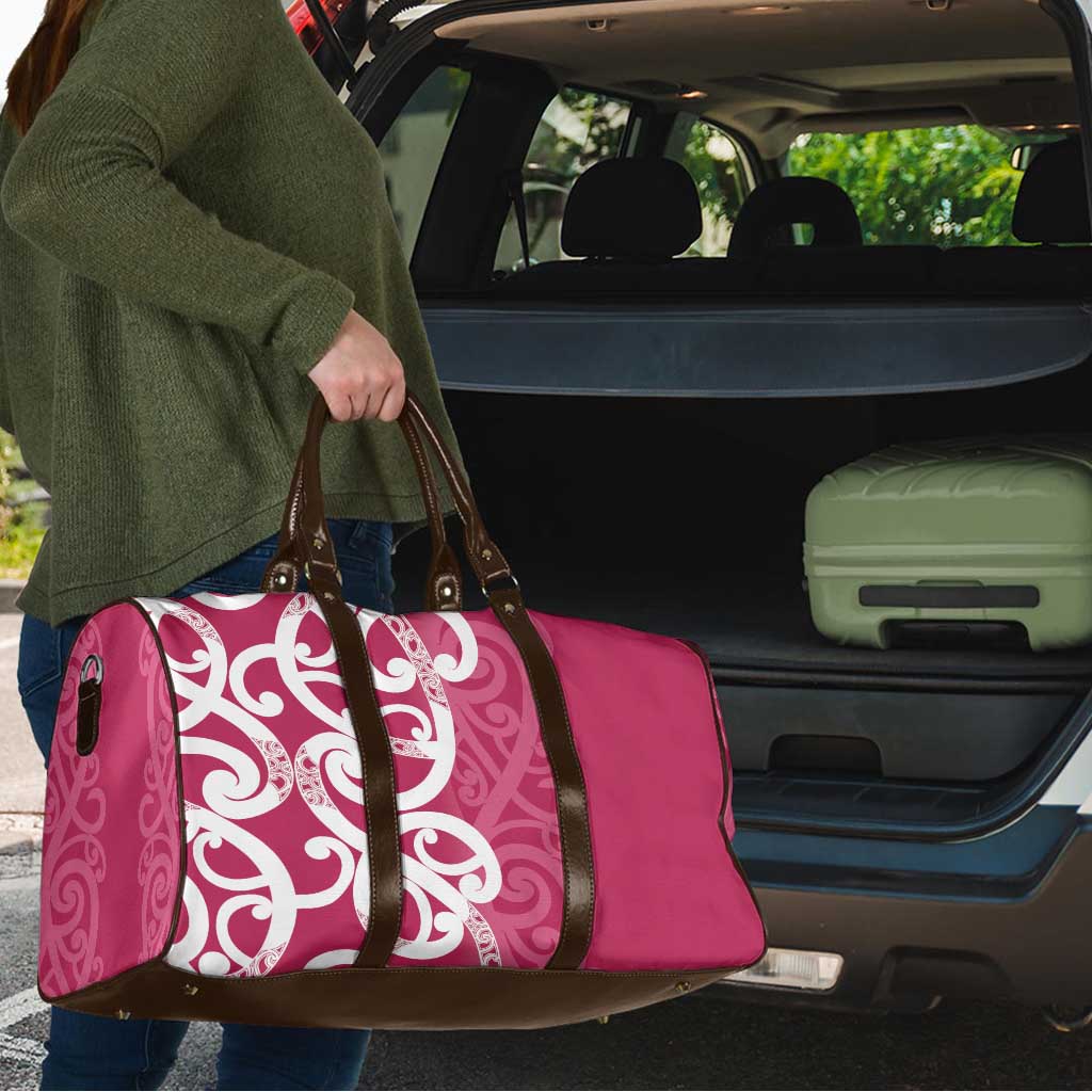 Breast Cancer Awareness Maori Travel Bag Koru Kowhaiwhai - Vibe Hoodie