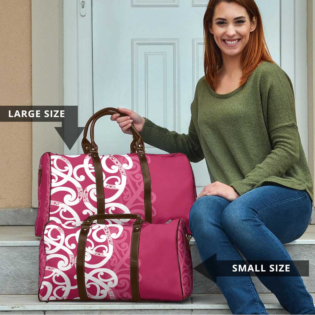Breast Cancer Awareness Maori Travel Bag Koru Kowhaiwhai - Vibe Hoodie