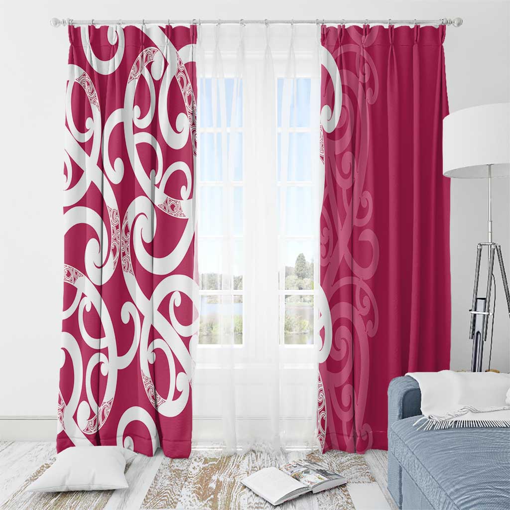 Breast Cancer Awareness Maori Window Curtain Koru Kowhaiwhai - Vibe Hoodie