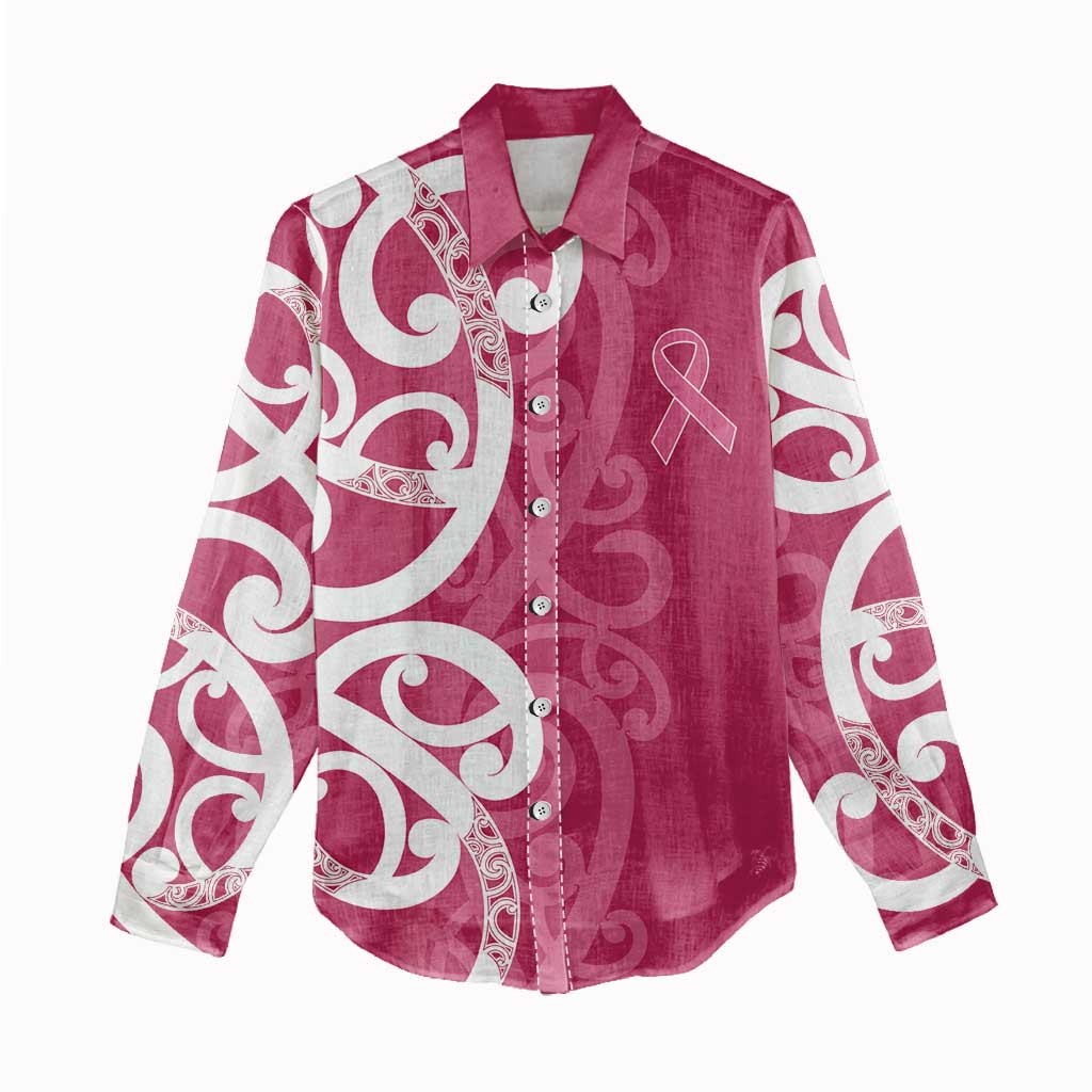 Breast Cancer Awareness Maori Women Casual Shirt Koru Kowhaiwhai - Vibe Hoodie