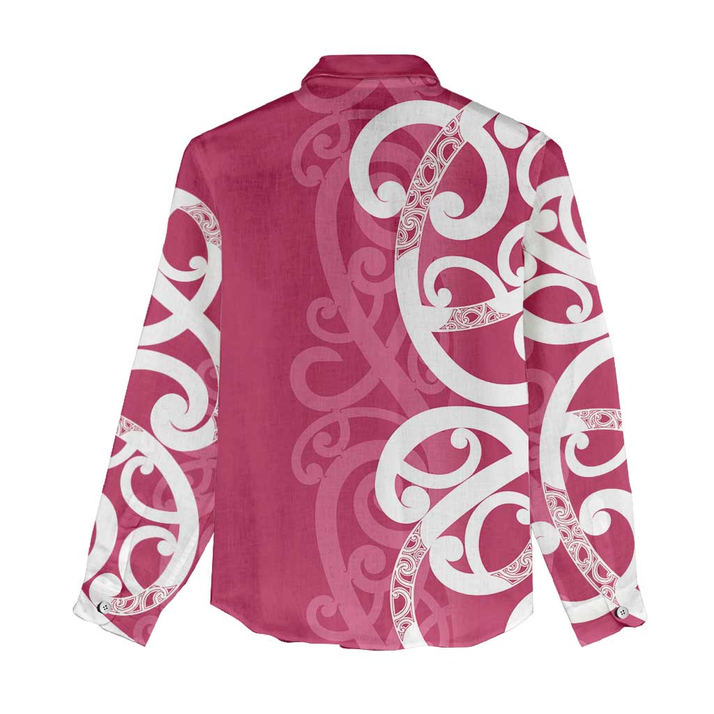 Breast Cancer Awareness Maori Women Casual Shirt Koru Kowhaiwhai - Vibe Hoodie