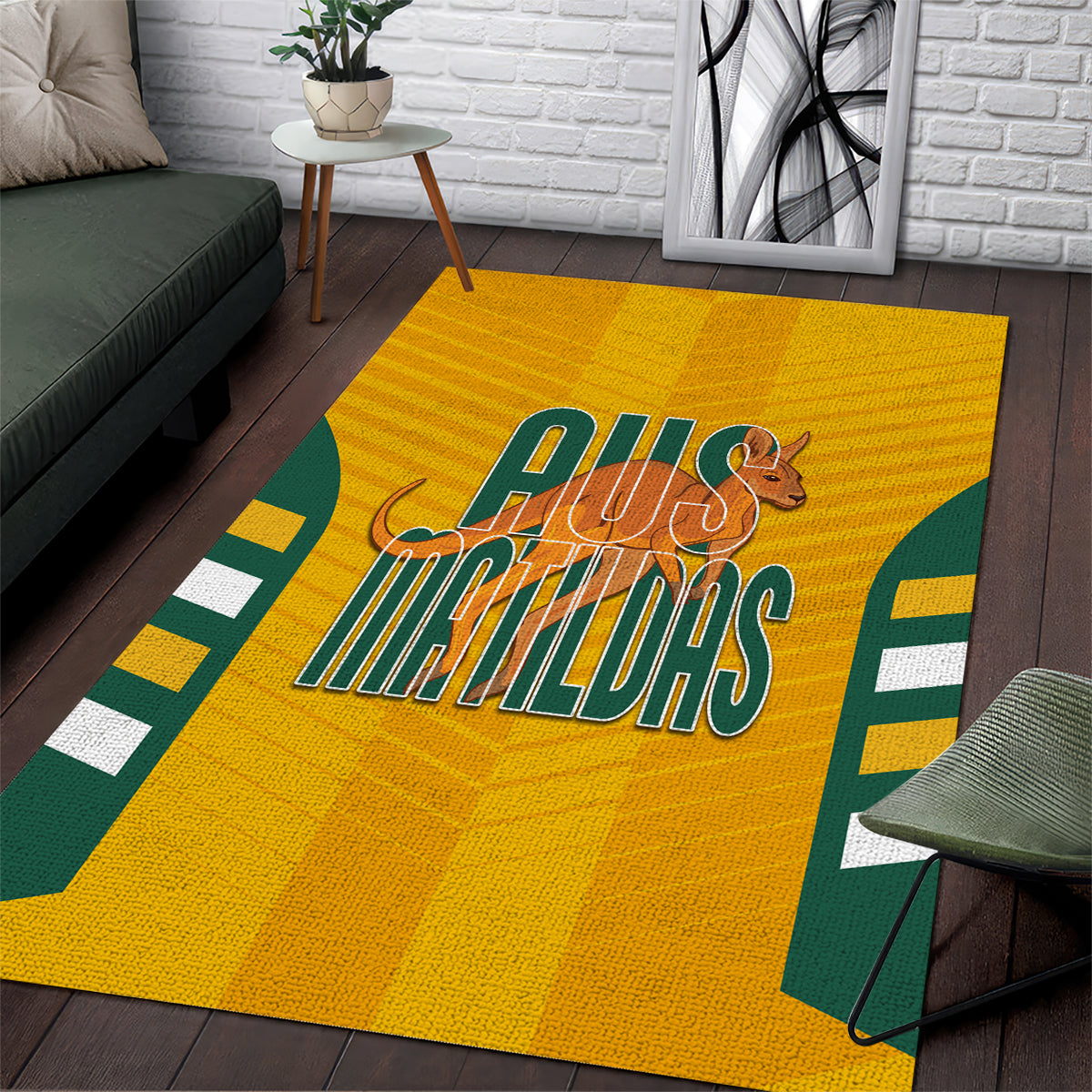 Australia Soccer Area Rug Go Matildas Dynamic - National Colors - Vibe Hoodie Shop