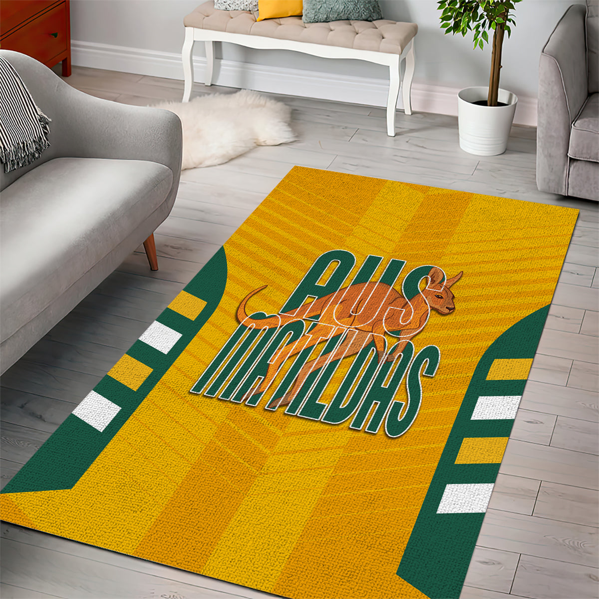 Australia Soccer Area Rug Go Matildas Dynamic - National Colors - Vibe Hoodie Shop