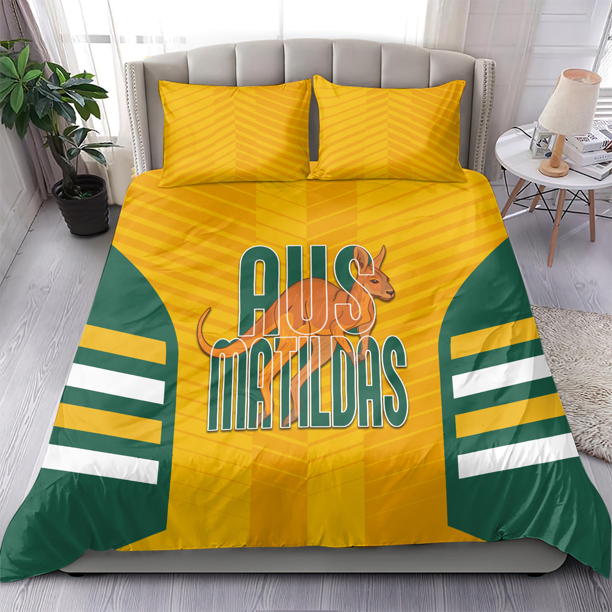 Australia Soccer Bedding Set Go Matildas Dynamic - National Colors - Vibe Hoodie Shop