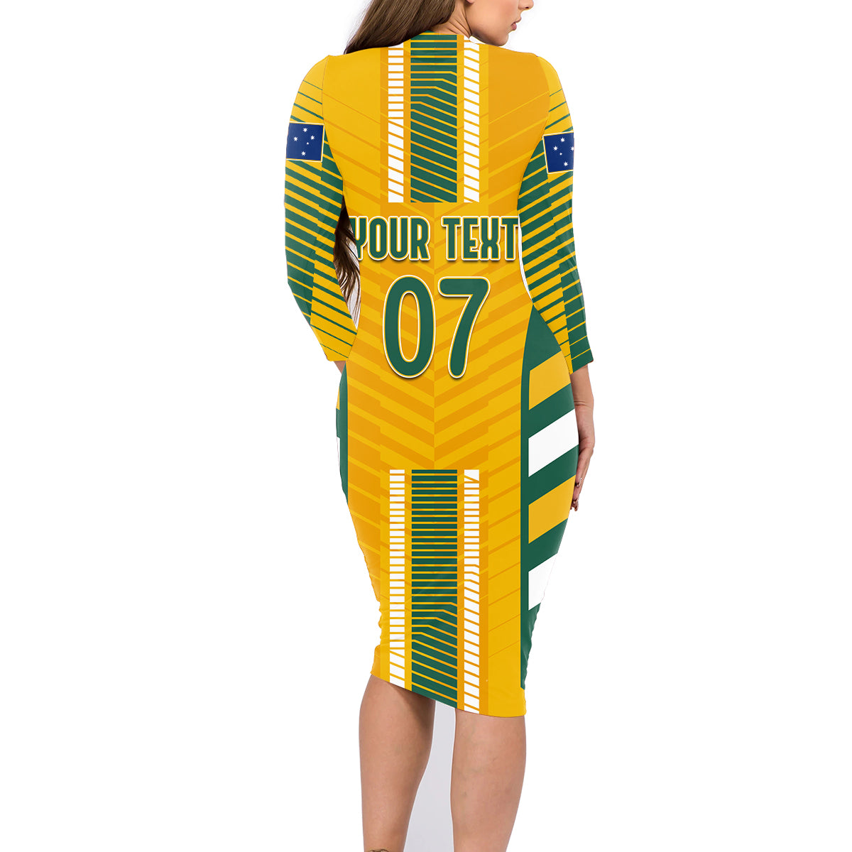 custom-australia-soccer-family-matching-long-sleeve-bodycon-dress-and-hawaiian-shirt-go-matildas-dynamic-national-colors