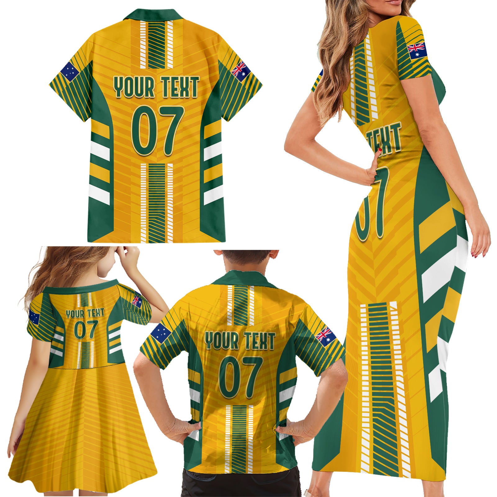 custom-australia-soccer-family-matching-short-sleeve-bodycon-dress-and-hawaiian-shirt-go-matildas-dynamic-national-colors