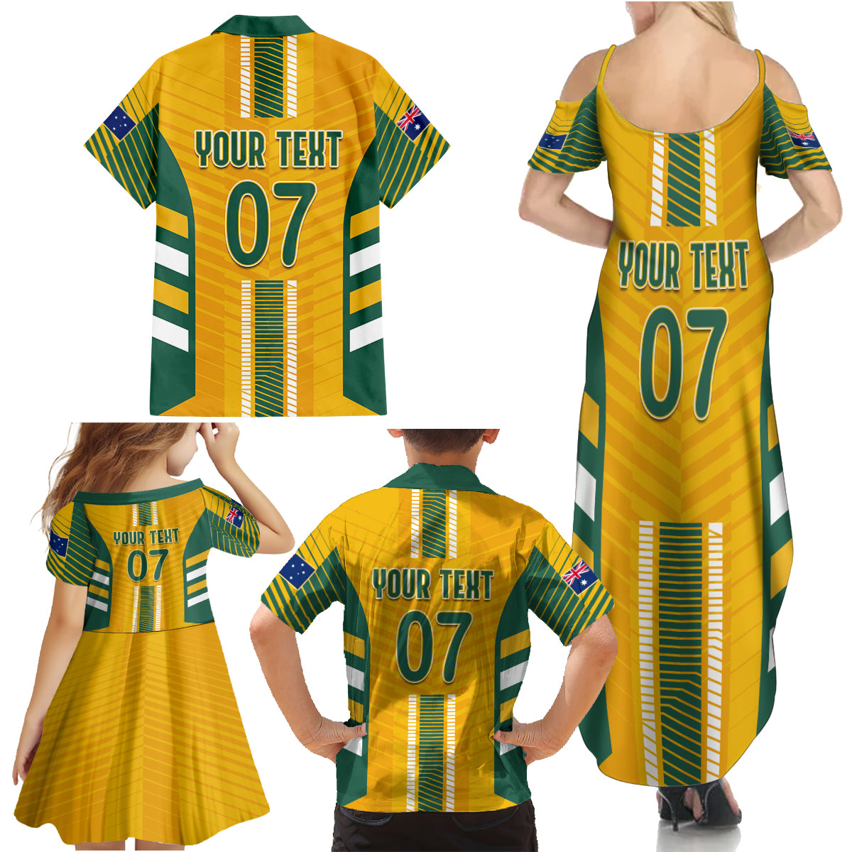 custom-australia-soccer-family-matching-summer-maxi-dress-and-hawaiian-shirt-go-matildas-dynamic-national-colors