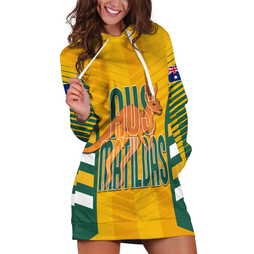 Custom Australia Soccer Hoodie Dress Go Matildas Dynamic - National Colors - Vibe Hoodie Shop