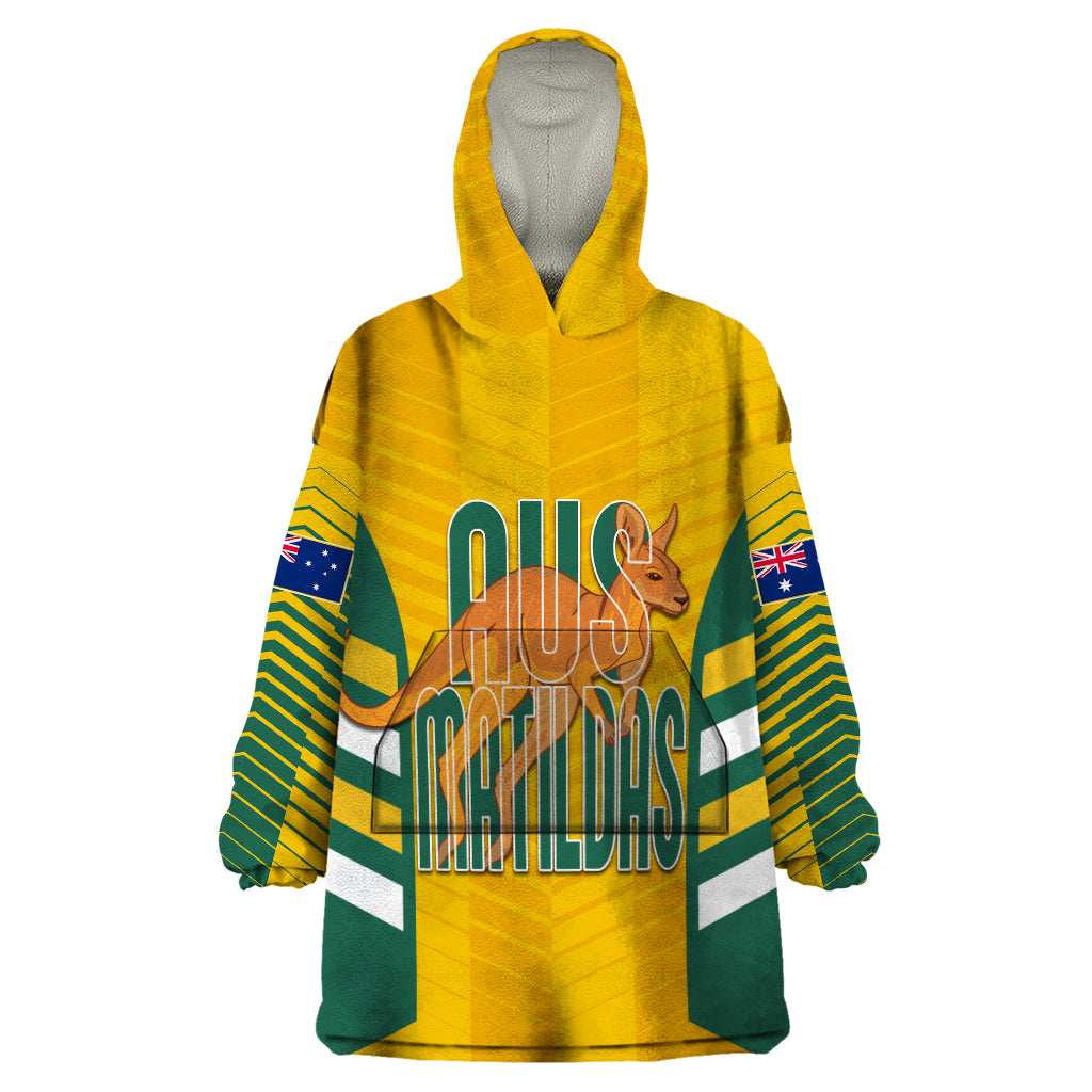 Custom Australia Soccer Wearable Blanket Hoodie Go Matildas Dynamic - National Colors - Vibe Hoodie Shop