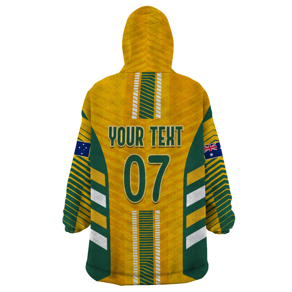 Custom Australia Soccer Wearable Blanket Hoodie Go Matildas Dynamic - National Colors - Vibe Hoodie Shop