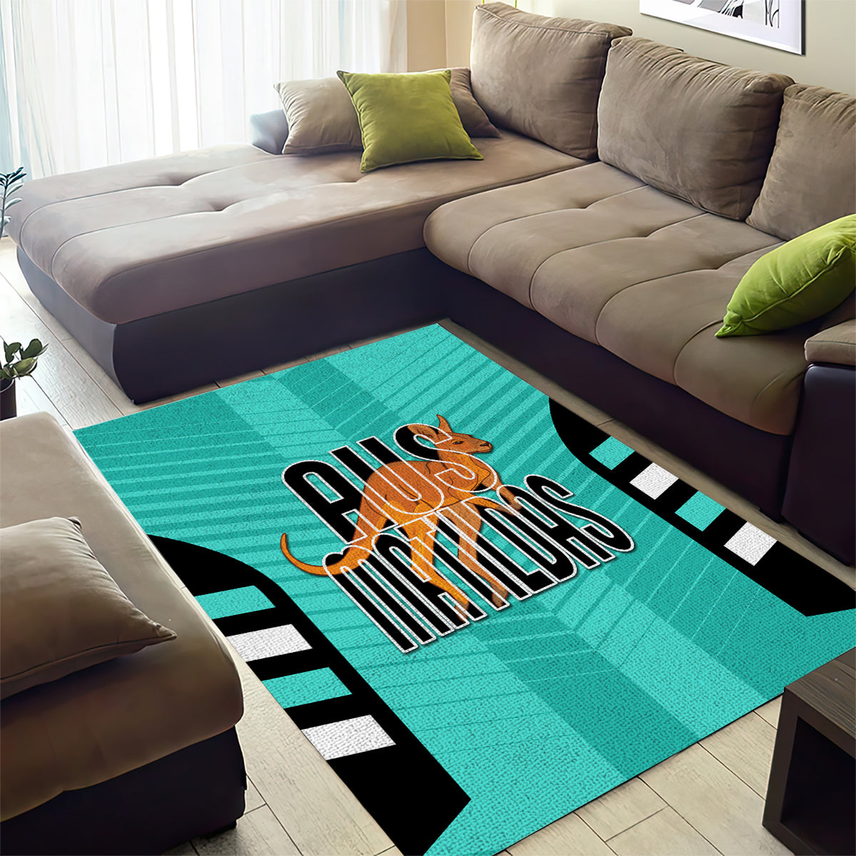 Australia Soccer Area Rug Go Matildas Dynamic - Turquoise - Vibe Hoodie Shop