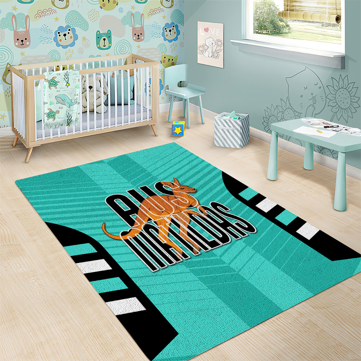 Australia Soccer Area Rug Go Matildas Dynamic - Turquoise - Vibe Hoodie Shop