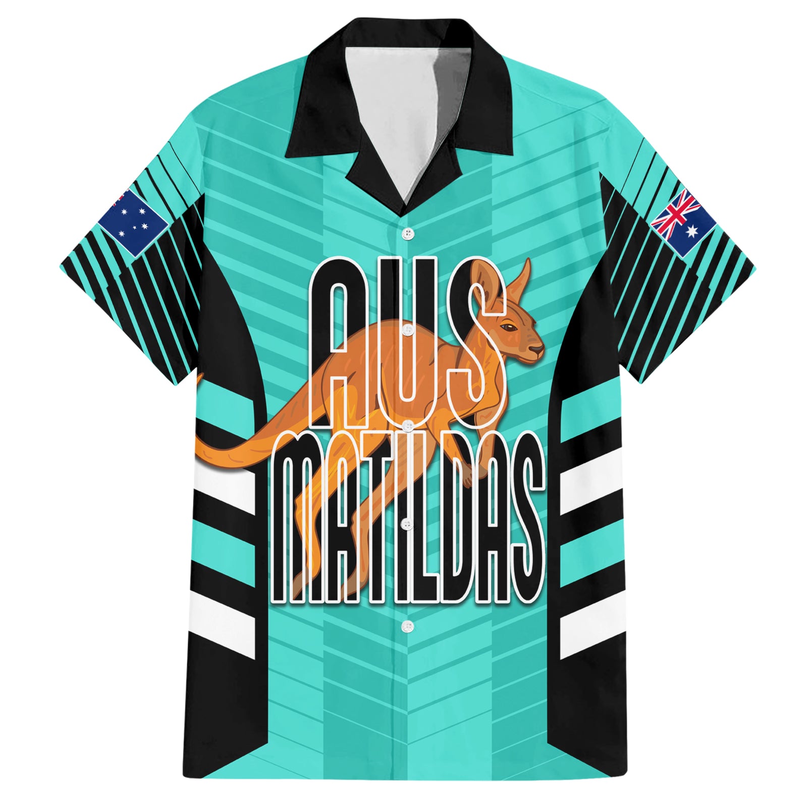 Custom Australia Soccer Hawaiian Shirt Go Matildas Dynamic - Turquoise - Vibe Hoodie Shop