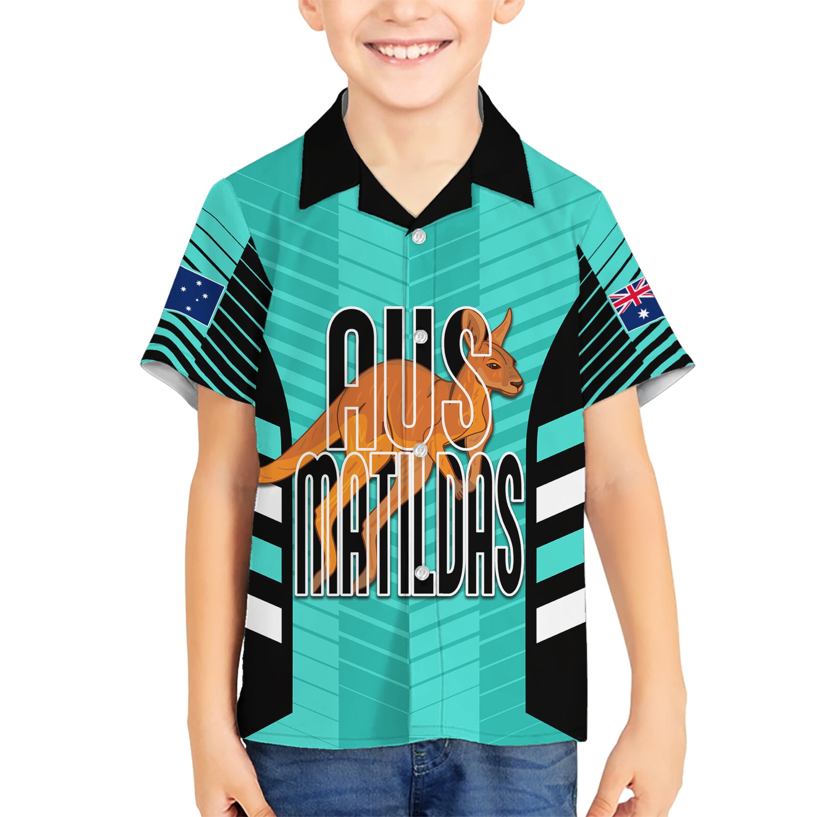 Custom Australia Soccer Hawaiian Shirt Go Matildas Dynamic - Turquoise - Vibe Hoodie Shop