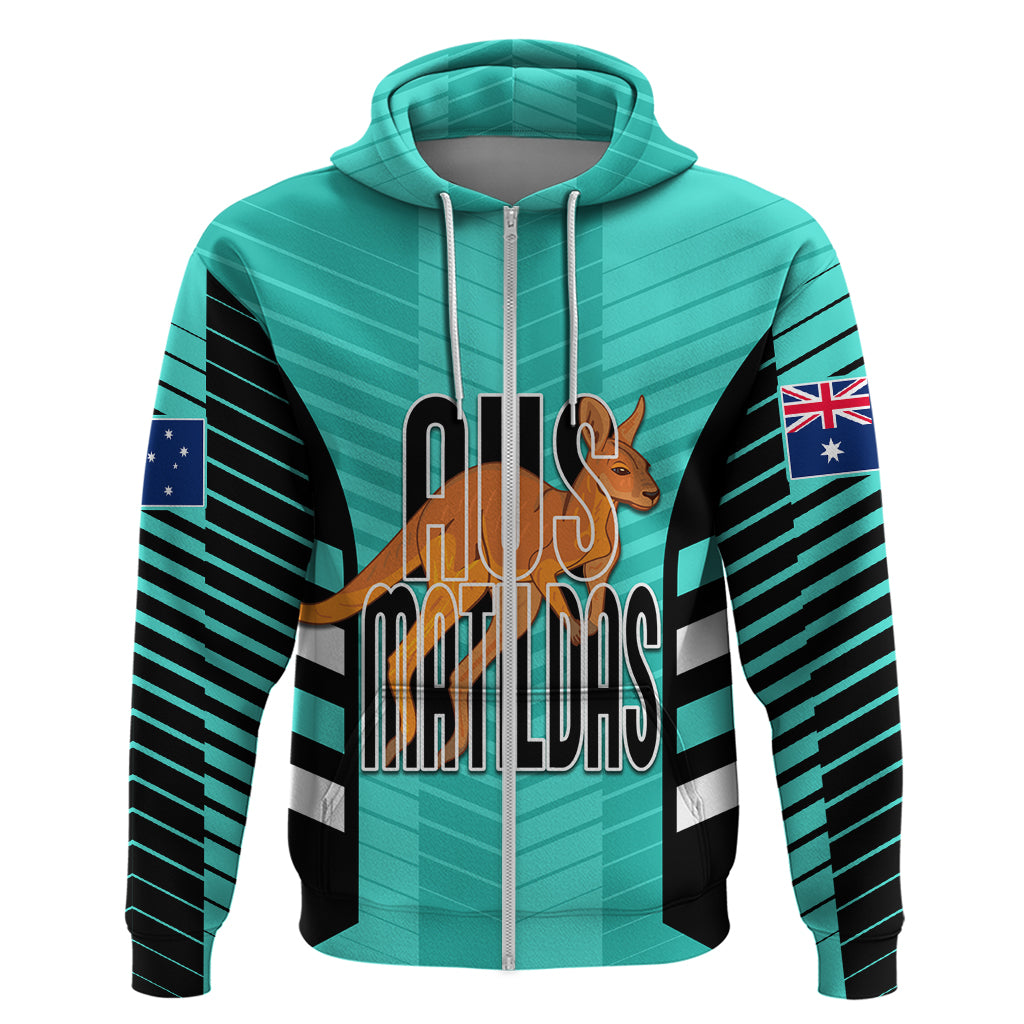 Custom Australia Soccer Hoodie Go Matildas Dynamic - Turquoise LT7 - Vibe Hoodie Shop