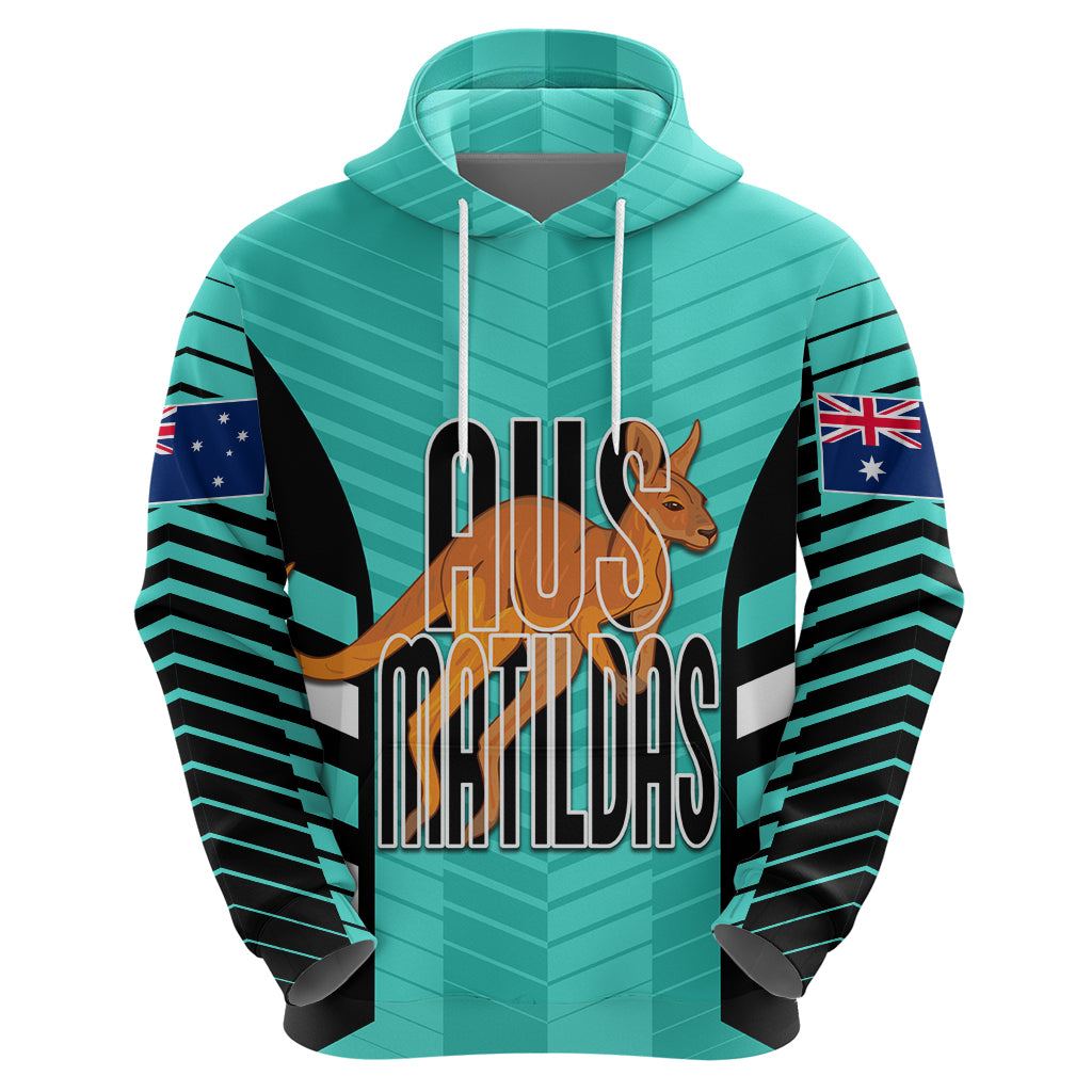 Custom Australia Soccer Hoodie Go Matildas Dynamic - Turquoise LT7 - Vibe Hoodie Shop