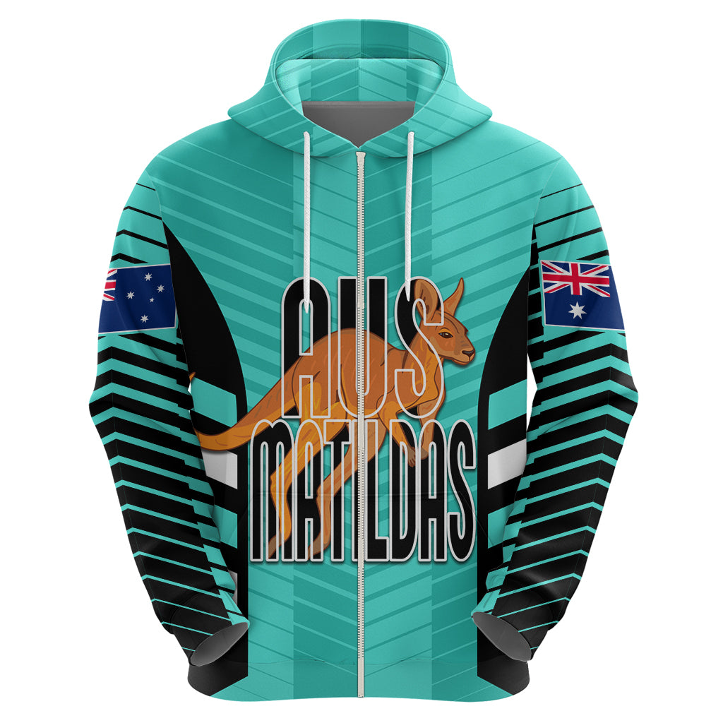Custom Australia Soccer Hoodie Go Matildas Dynamic - Turquoise LT7 - Vibe Hoodie Shop