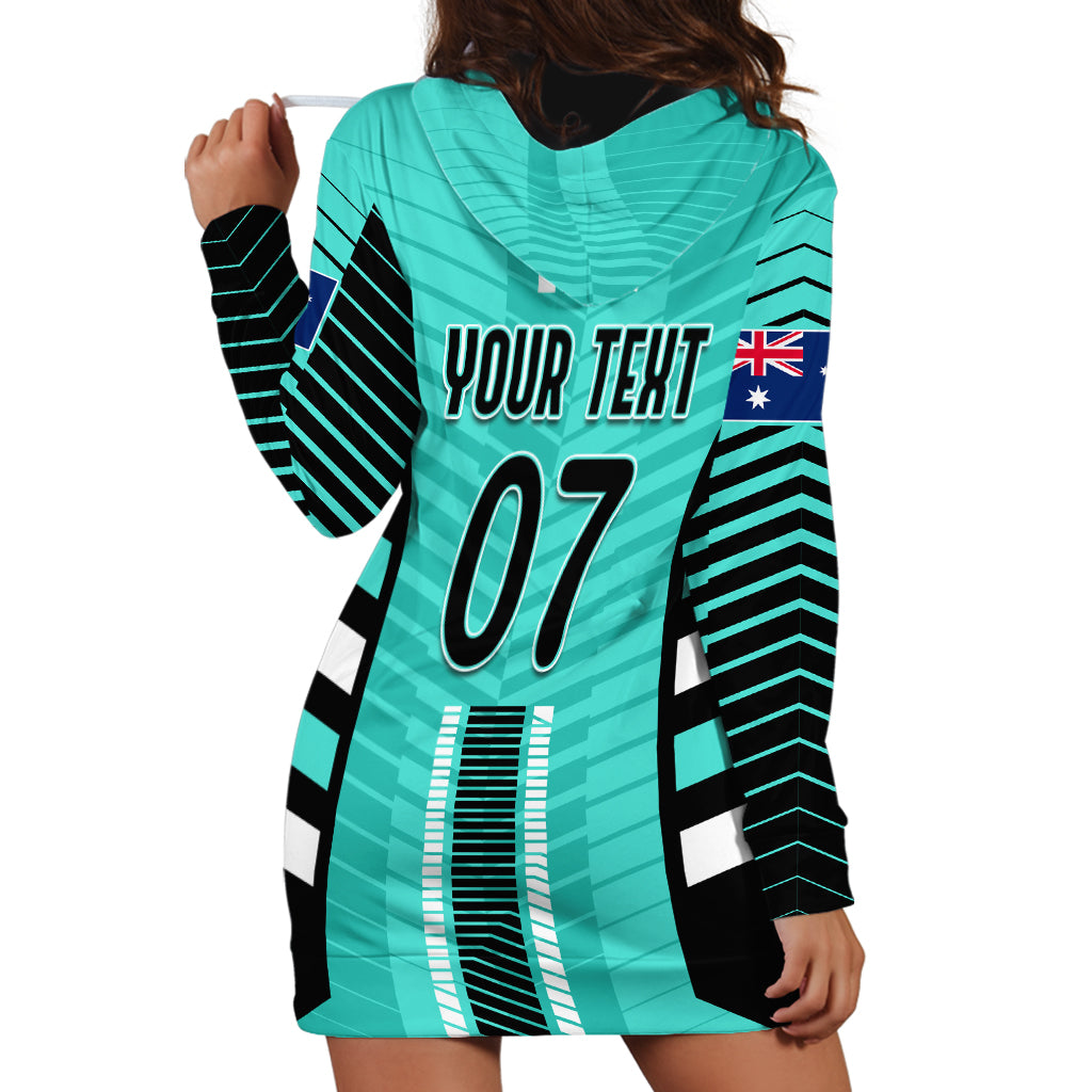 Custom Australia Soccer Hoodie Dress Go Matildas Dynamic - Turquoise - Vibe Hoodie Shop